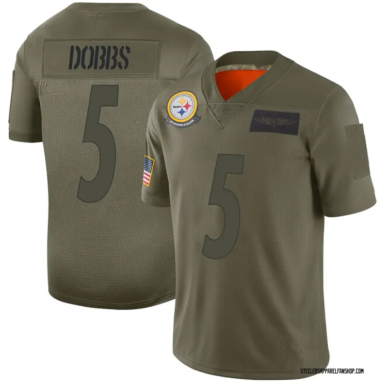 Youth Nike Pittsburgh Steelers Joshua Dobbs Camo 2019 Salute to Service Jersey - Limited